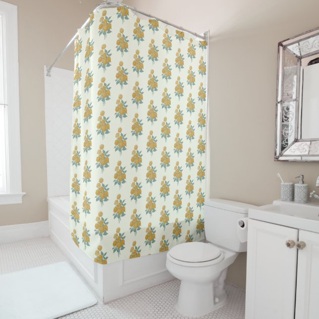 Vintage Floral Pattern Autumn Mustard Yellow (In Situ)