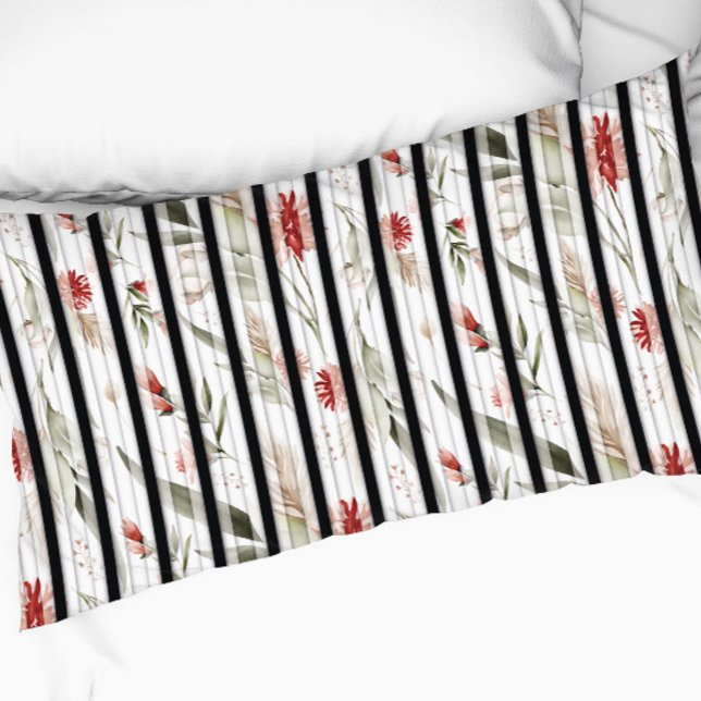 vintage floral pattern bohemian flower leaves pillowcase (Creator Uploaded)
