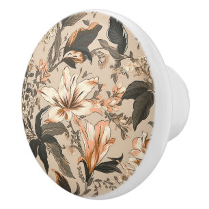 Vintage Floral Pattern Ceramic Knob