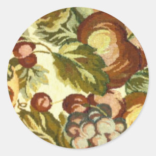 Vintage Floral Pattern Classic Round Sticker