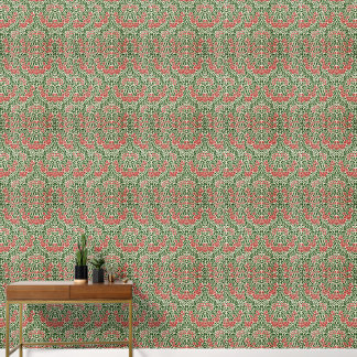 Vintage Floral Pattern Daisy Flowers Pink Green Wallpaper