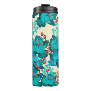 Vintage floral pattern, delicate flowers. thermal tumbler