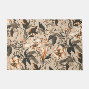 Vintage Floral Pattern Door Mat