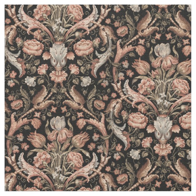 Vintage Floral Pattern Fabric (Close Up)