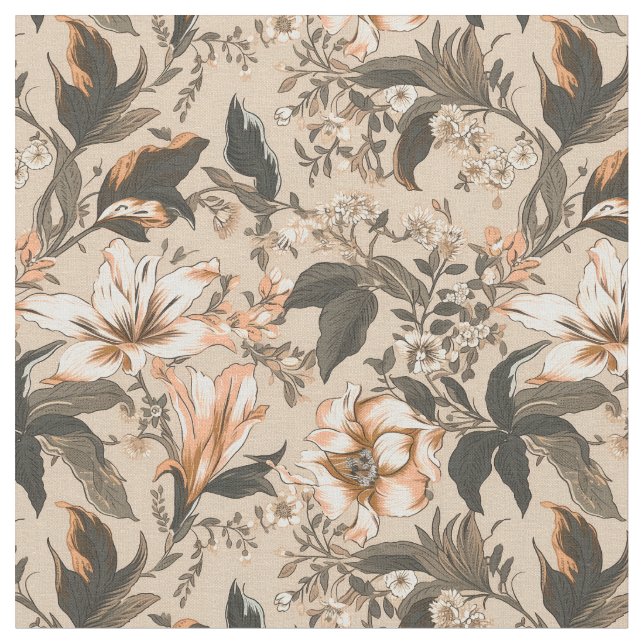 Vintage Floral Pattern Fabric (Close Up)