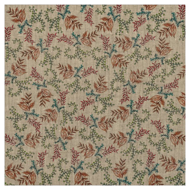 Vintage Floral Pattern Fabric (Swatch)