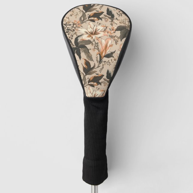 Vintage Floral Pattern Golf Head Cover (Front)