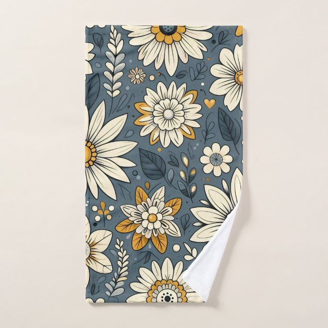 Vintage Floral Pattern Hand Towel (Hand Towel)