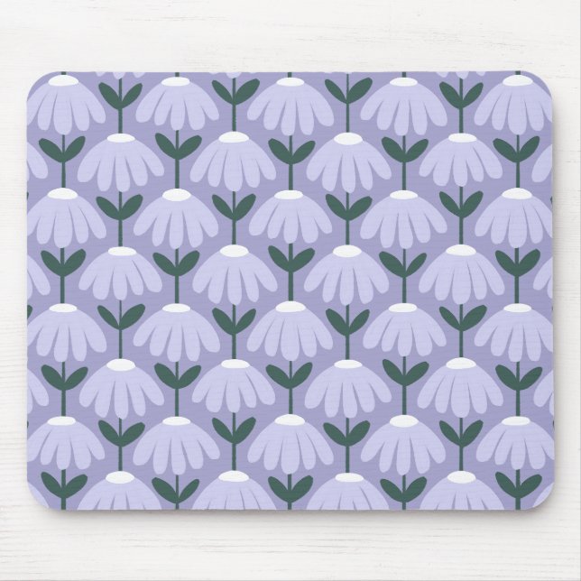 Vintage Floral Pattern Heather Blue Mouse Pad (Front)