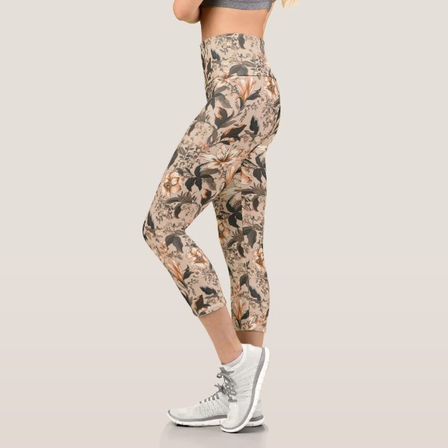 Vintage Floral Pattern High Waisted Capris (Left)