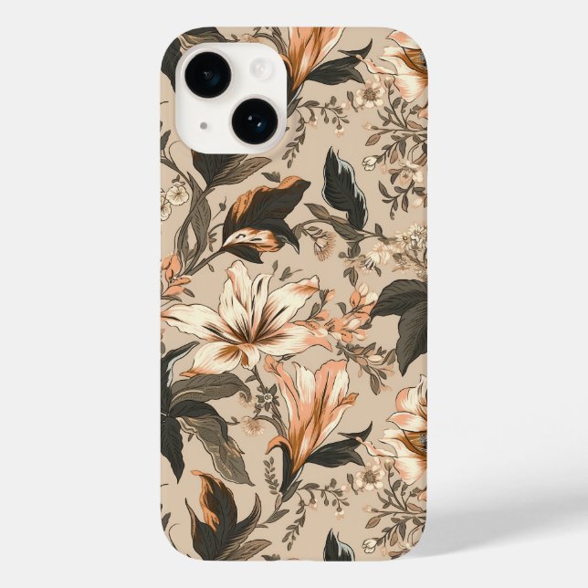 Vintage Floral Pattern iPhone 14 Case (Back)