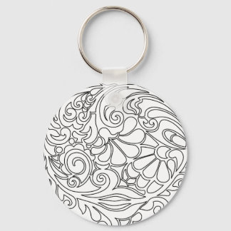 vintage floral pattern keychain