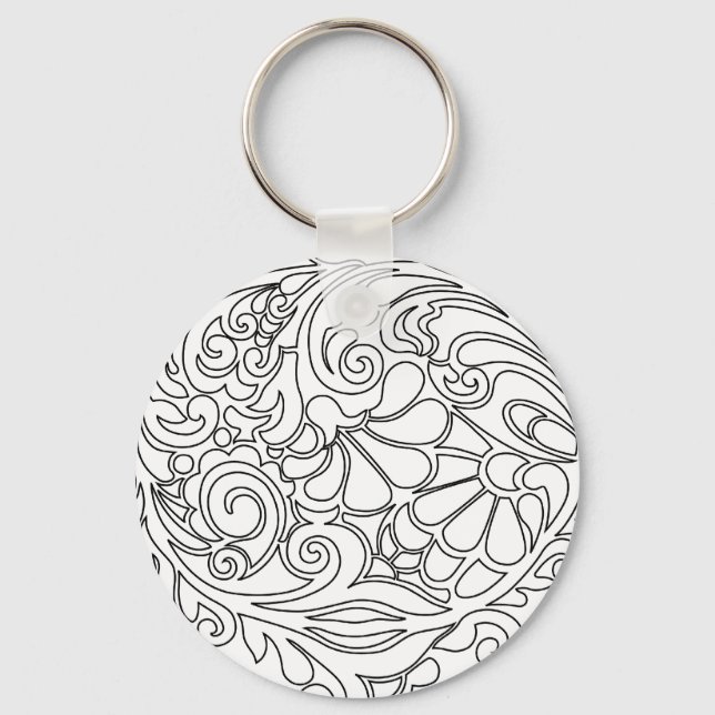 vintage floral pattern keychain (Front)