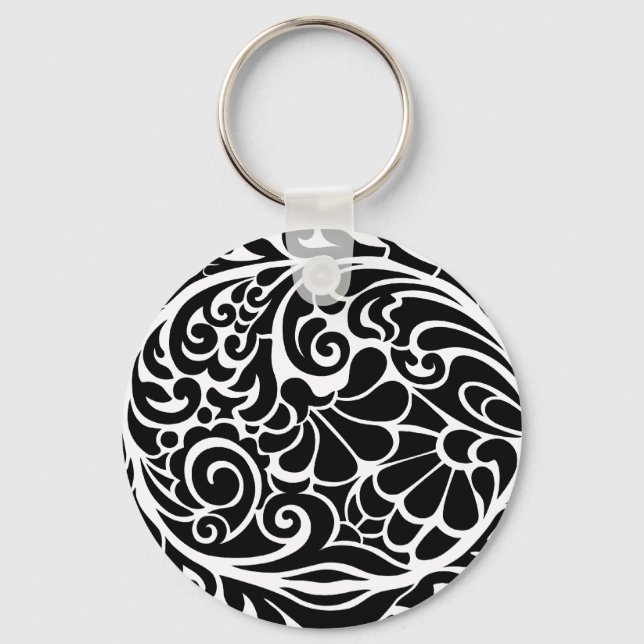 vintage floral pattern keychain (Front)