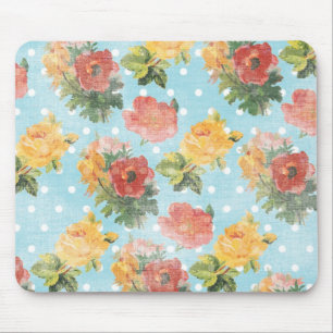 Vintage Floral Pattern Mouse Pad