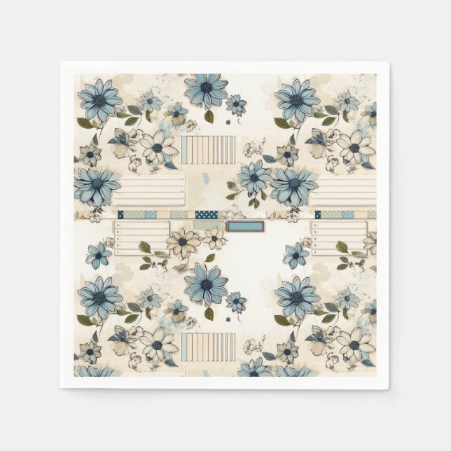 Vintage Floral Pattern Napkin (Front)