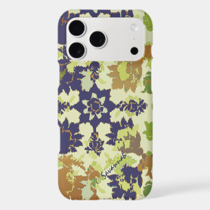 Vintage Floral Pattern Navy Copper Lime iPhone