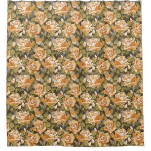Vintage Floral pattern of yellow roses
