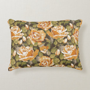 Vintage Floral pattern of yellow roses Accent Pillow