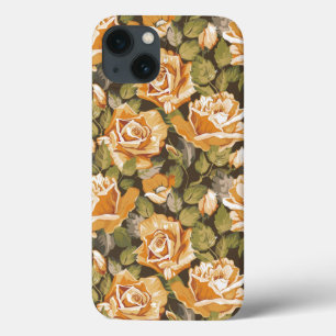 Vintage Floral pattern of yellow roses iPhone 13 Case