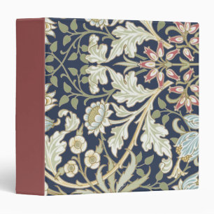 Vintage Floral Pattern on Blue Binder