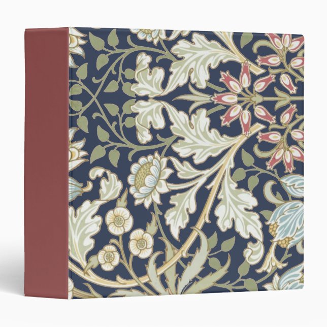 Vintage Floral Pattern on Blue Binder (Front/Spine)
