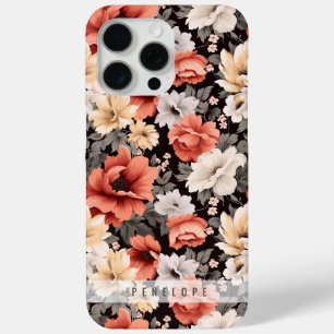 Vintage floral pattern personalized iPhone case