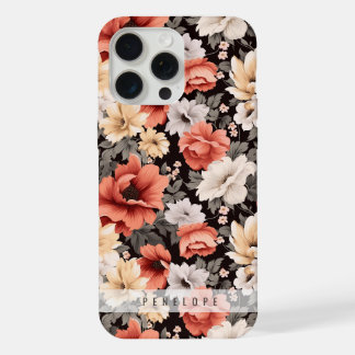 Vintage floral pattern personalized iPhone case
