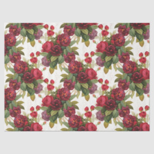 vintage floral pattern red roses party tissue paper