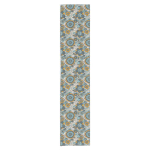 Vintage floral pattern short table runner
