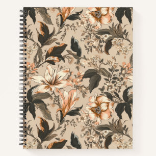 Vintage Floral Pattern Spiral Notebook