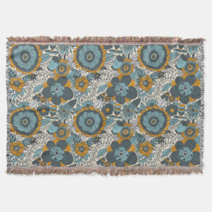 Vintage floral pattern throw blanket