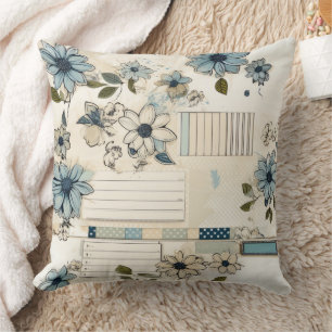 Vintage Floral Pattern Throw Pillow