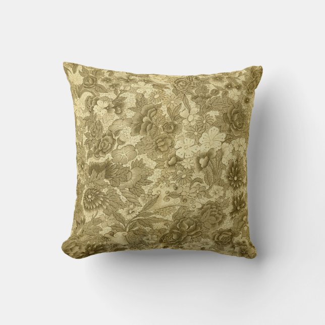 vintage floral pattern throw pillow (Front)