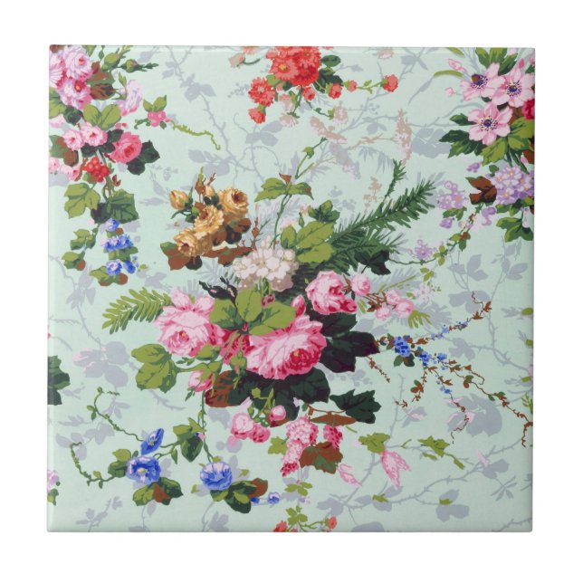 Vintage Floral Pattern Tile (Front)