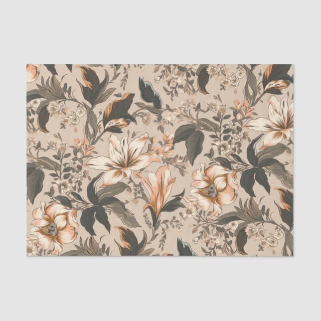 Vintage Floral Pattern Tissue Paper (Front)