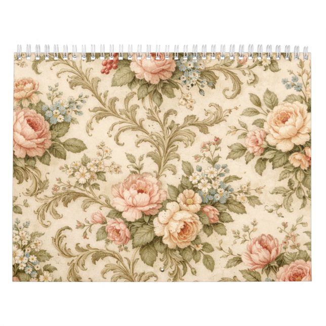 Vintage Floral Pattern Wallpaper  Calendar (Cover)