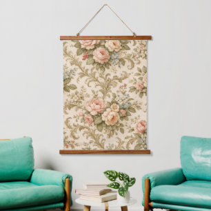 Vintage Floral Pattern Wallpaper  Hanging Tapestry
