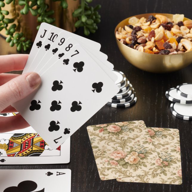 Vintage Floral Pattern Wallpaper  Playing Cards (In Situ)