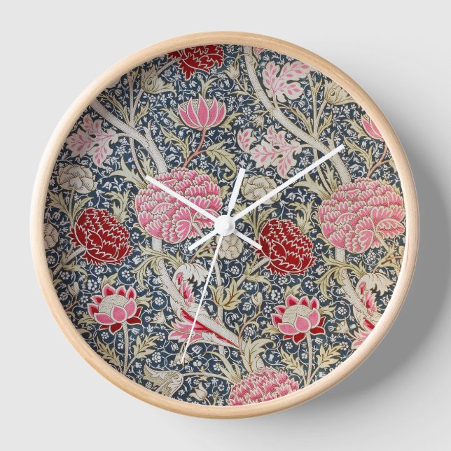 Vintage Floral Pattern, William Morris Clock (Front)