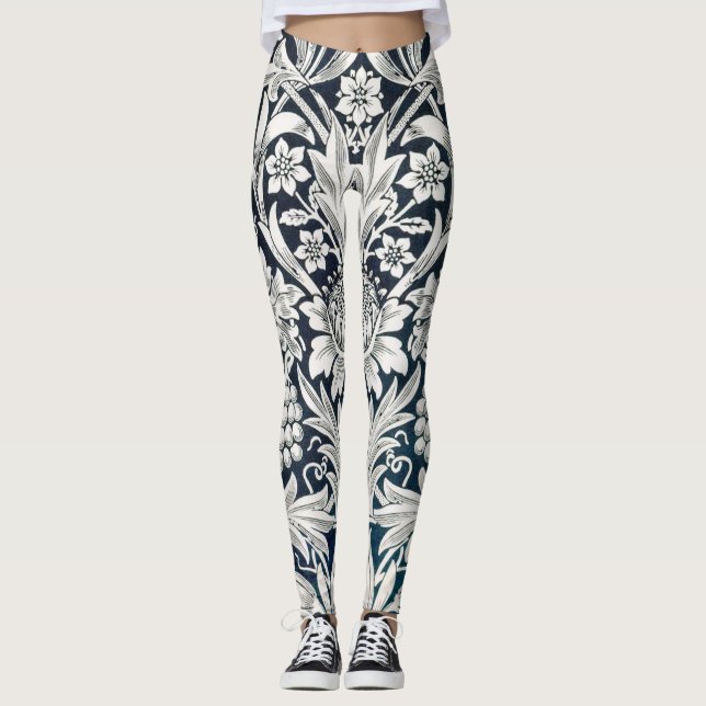 Vintage Floral Pattern, William Morris Leggings (Front)