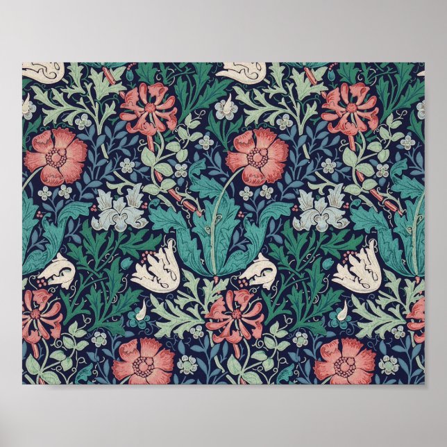 Vintage Floral Pattern, William Morris Poster (Front)