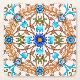 Vintage Floral Pattern, William Morris Square Paper Coaster
