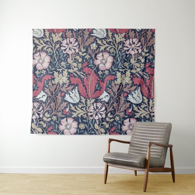 Vintage Floral Pattern, William Morris Tapestry (In Situ (Horizontal))