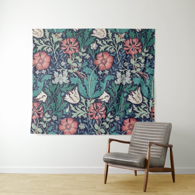 Vintage Floral Pattern, William Morris Tapestry (In Situ (Horizontal))