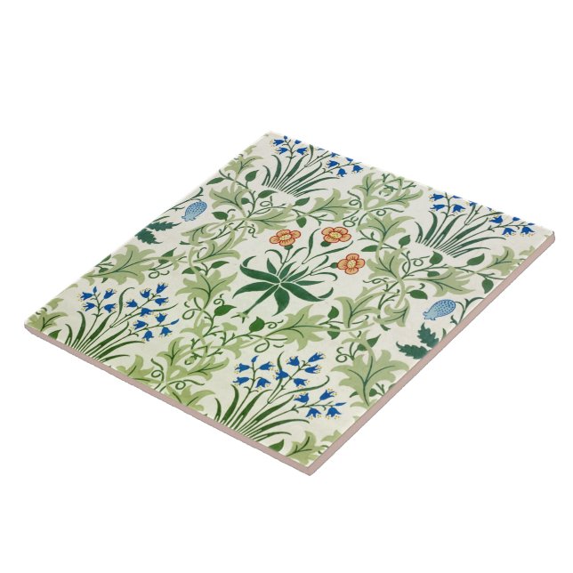 Vintage Floral Pattern William Morris Tile (Side)