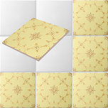 Vintage Floral Pattern With Fleuron Interiors Tile<br><div class="desc">This is a digitally enhanced print derived from a vintage 1905 to 1915 Large floral diaper pattern with fleuron interiors and flower motifs. You can easily customize the background color.</div>