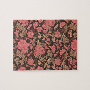 Vintage Floral Pattern With Pastel Colours Flowers Jigsaw Puzzle