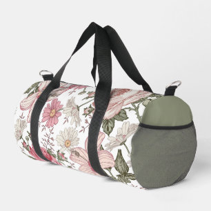 Vintage Floral Pattern with Roses Duffle Bag
