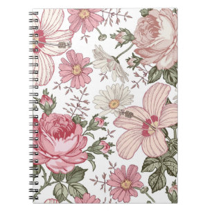 Vintage Floral Pattern with Roses Notebook